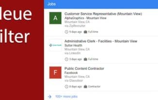 Neue Filter Google Jobs