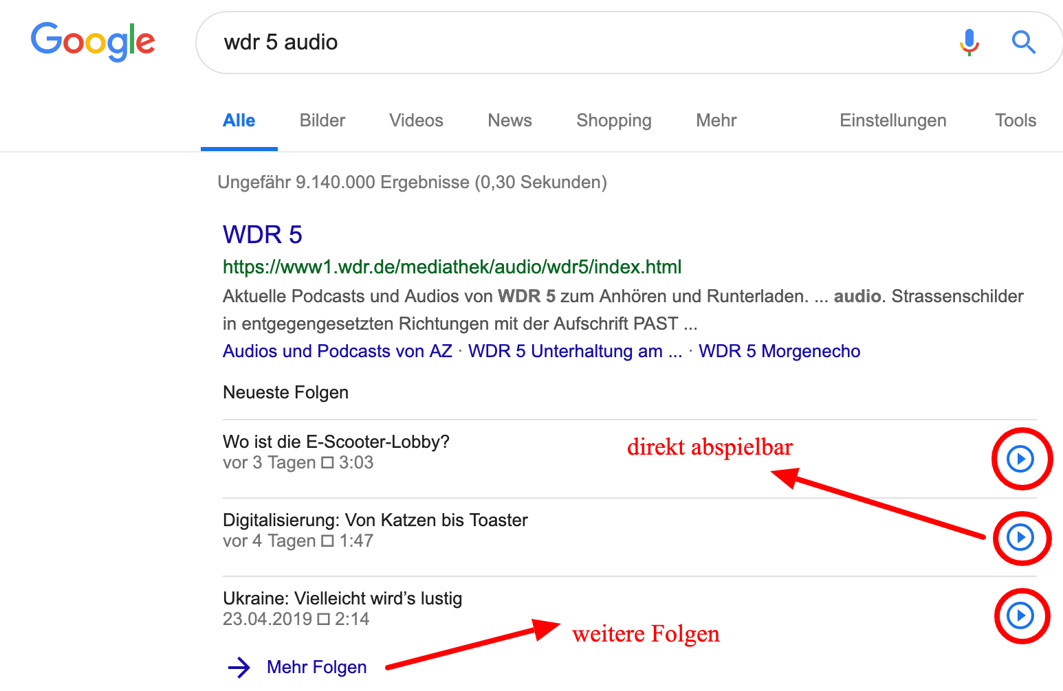 Google integriert Podcasts in SERPS
