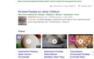 Suchintent Google Pizza Beispiel