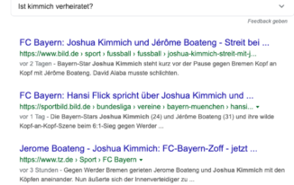 Joshua Kimmich organisch bei Google